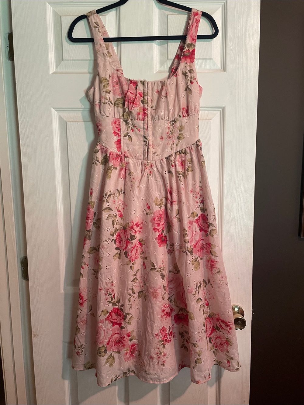 Pink corset flowy midi dress